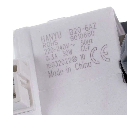 Зображення 3 Помпа (насос) для пральної машини Indesit C00285437 Hanyu 30 Вт B20-6AZ (контакти спарені ззаду, на 3 засувки)