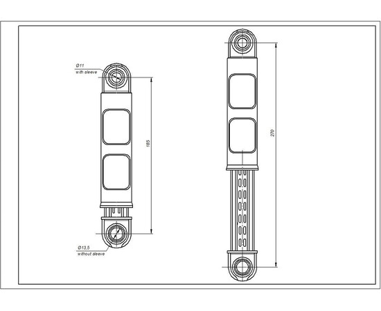 Изображение 4 Амортизатор бака (без крепления) для стиральной машины Candy 41017168 120N L=185-270mm D отверстия=11mm