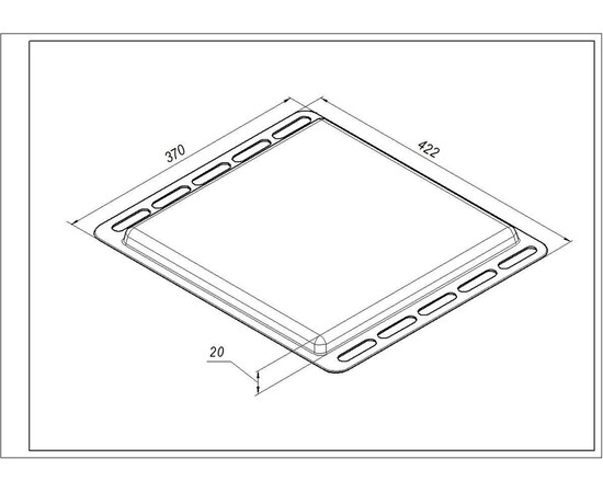 Зображення 3 Алюмінієве деко для духовки 422x370x20mm Zanussi 140128879065