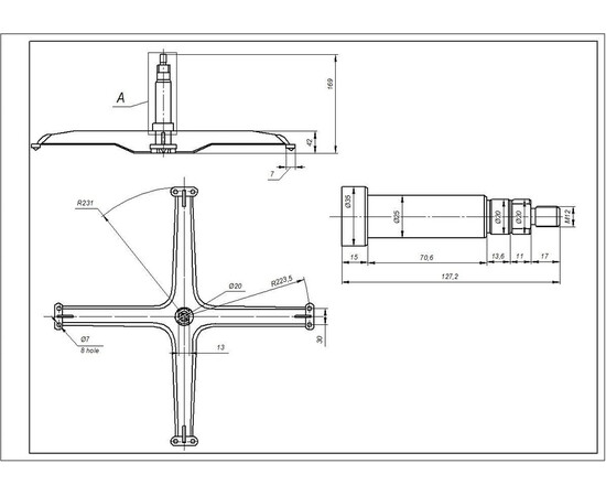 Зображення 3 Хрестовина барабана EBI для пральної машини Ardo COD.024 L=127mm
