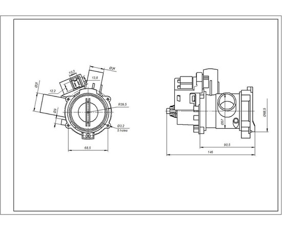 Изображение 5 Помпа (насос) для стиральной машины Bosch 00141896 Hanyu (в сборе) 30 Вт B20-6AZC (контакты спаренные спереди)