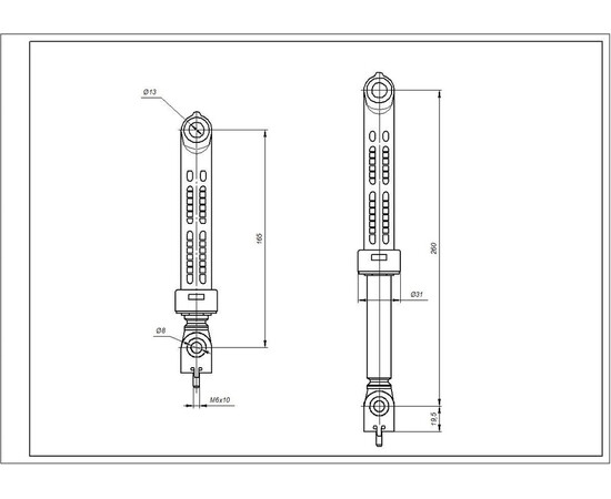 Изображение 3 Амортизатор бака для стиральной машины Indesit C00140744 SUSPA 100N L=165-250mm D отверстия=13mm