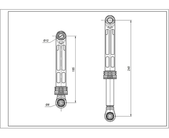 Зображення 4 Амортизатор бака для пральної машини Gorenje AKS 111818 120N L=185-240mm D отвору=8/12mm