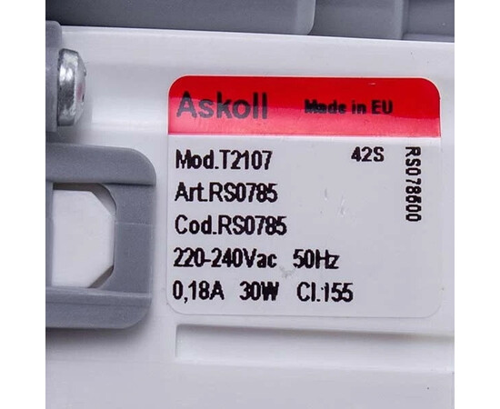 Зображення 5 Помпа (насос) для пральної машини Ardo 518000701 Askoll (в зборі) 30 Вт T2107 (контакти роздільні ззаду)
