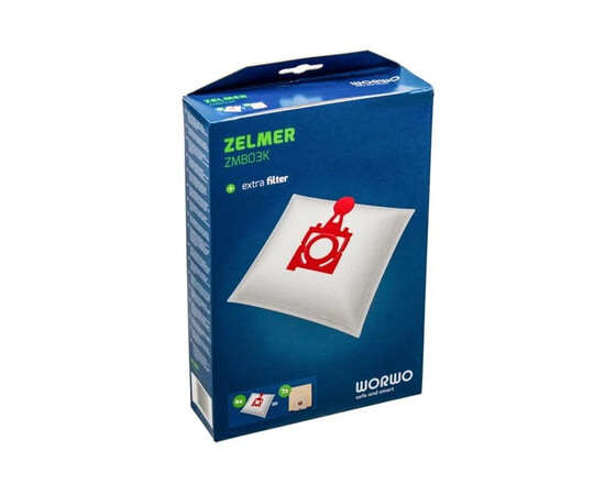 Зображення 4 Мішки для пилососів Zelmer\Bosch ZMB03K WORWO (комплект з мішків 4 шт + мікрофільтр)