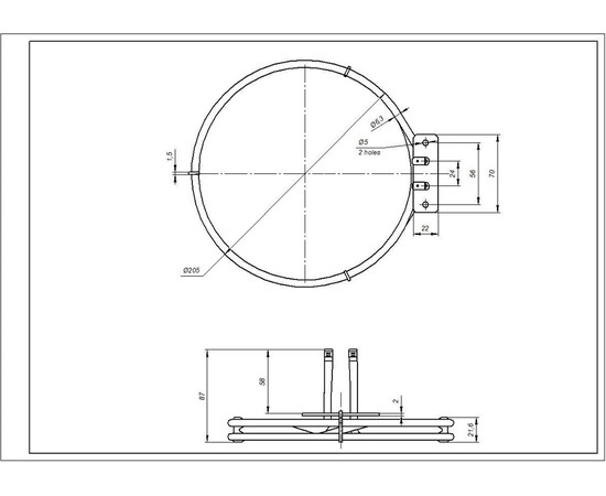 Зображення 5 Тен конвекції 2400W (круглий) для духовки Electrolux 140089339059