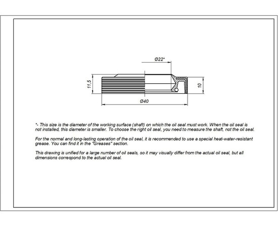 Зображення 6 Сальник для пральної машини Candy 92445576 ROLF 22*40*10/11.5