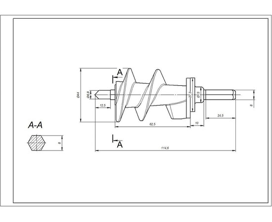 Зображення 6 Шнек (з ущільнювачем) для м'ясорубки Moulinex XF911101