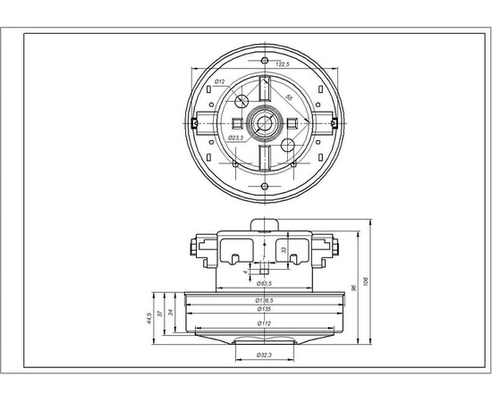 Зображення 5 Двигун для пилососа Samsung DJ31-00007S VCM-K50HU D=135/84 mm H=35/97 mm 1560 W