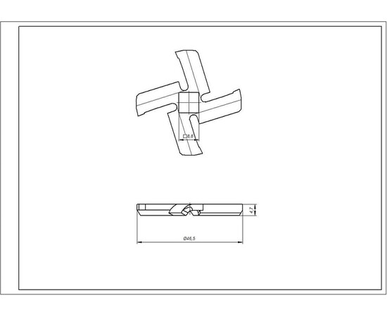 Изображение 6 Нож для мясорубки Braun 67000899 D=46.5mm s=4.5mm Отверстие=9x9mm