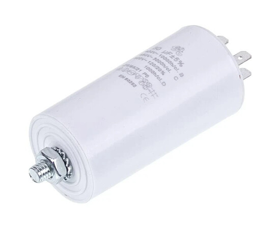 Зображення 3 Пусковий конденсатор для пральної машини CBB60 30uF 450V 45x95mm (під гайку, 4 клеми)