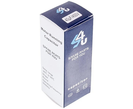 Зображення 4 Пусковий конденсатор для пральної машини CBB60 SKL 40uF 450V CBB60 45x95mm (під гайку, 4 клеми)