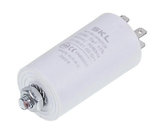Зображення 3 Пусковий конденсатор для пральної машини CBB60 10uF 450V 65x36mm (під гайку, 4 клеми)