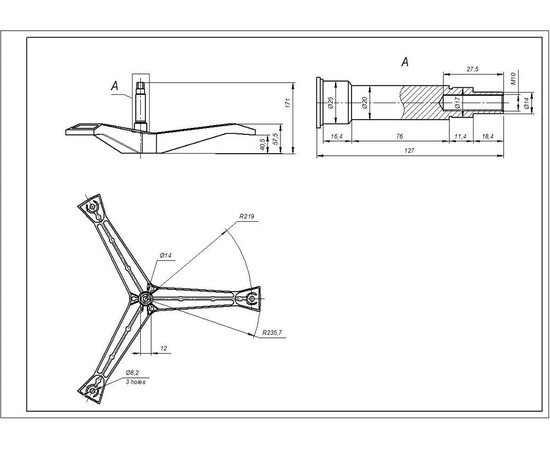 Изображение 9 Крестовина барабана для стиральной машины Samsung DC97-00124B L=127mm