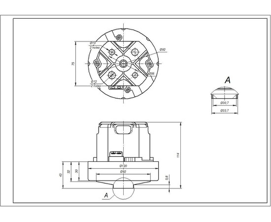 Изображение 6 Двигатель для пылесоса Philips 432200900691 463.3.420 Domel D=120/92 mm H=30/114 mm