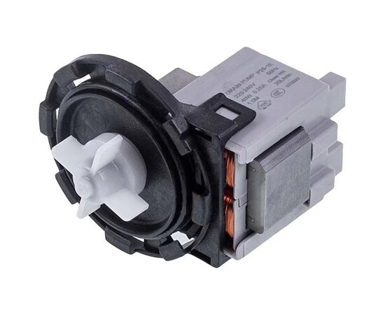 Зображення 7 Помпа (насос) для пральної машини 15011 Drain Pump 40 Вт P25-1E (контакти роздільні ззаду; на 8 засувок)
