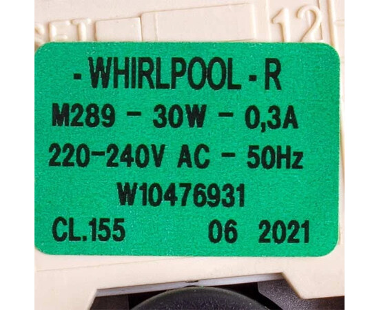 Зображення 2 Помпа (насос) для пральної машини Whirlpool 481010584942 ROHS (в зборі) 30 Вт B25-6A (контакти спарені спереду)