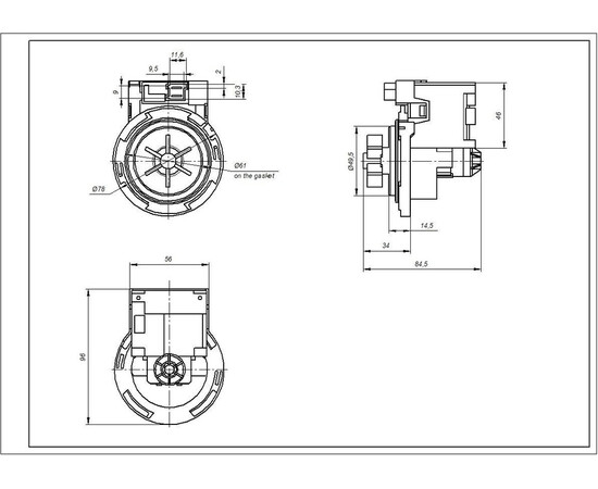 Зображення 5 Помпа (насос) для пральної машини 786729 Copreci 30 Вт KEBS111/093 (контакти спарені спереду, проти годинникової стрілки)