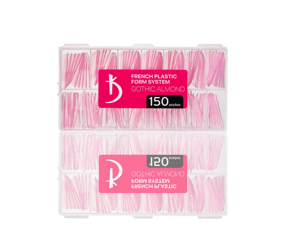 Зображення 5 Багаторазові верхні френч-форми Kodi French plastic form system, сучасний мигдаль 150 шт