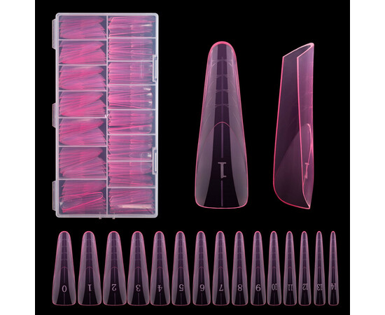 Зображення 3 Багаторазові верхні френч-форми Kodi French plastic form system, сучасний мигдаль 150 шт