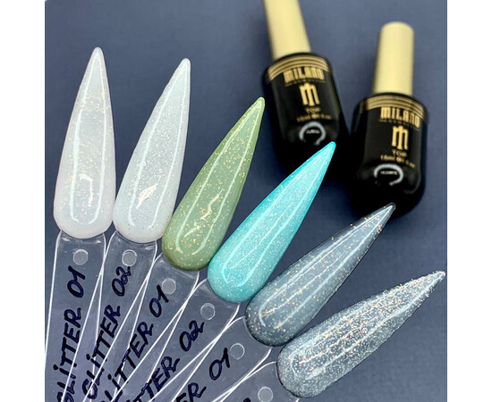 Изображение 2 Топ молочный с глитером Milano Milk Glitter 01, 15 мл, Объем (мл, г): 15, Цвет: 01