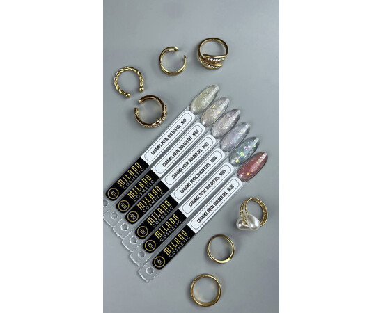 Зображення 2 Моделюючий гель Milano з поталлю Uv Builder Gel Caramel Potal 05, 20 мл, Об'єм (мл, г): 20, Колір: 05