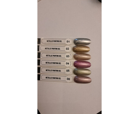 Зображення 3 Гель для металевого френчу Milano Metallic Painting Gel 1, 6 мл, Об'єм (мл, г): 6, Колір: 01