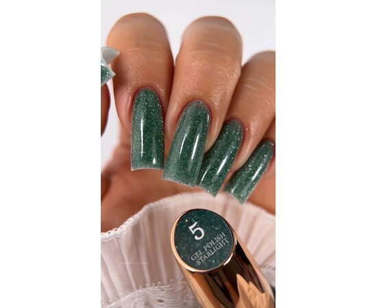 Изображение 2 Гель-лак Steffani Starlight 05 зеленый с шимером, 5 мл, Объем (мл, г): 5, Цвет: 05