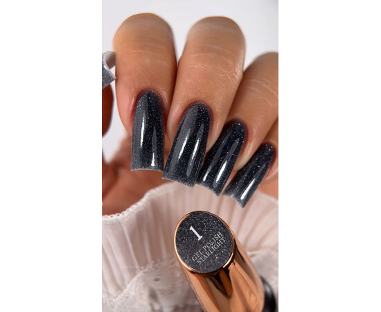 Зображення 2 Гель-лак Steffani Starlight 01 темно-сірий з шимером, 5 мл, Об'єм (мл, г): 5, Колір: 01