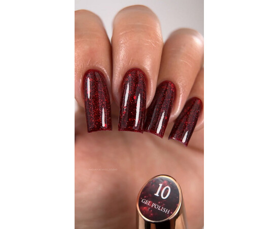 Зображення 2 Гель-лак без ТРО Steffani Color 010 кривавий з блискітками, 5 мл, Об'єм (мл, г): 5, Колір: 010