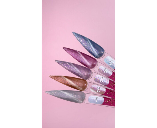 Зображення 7 Гель-лак котяче око з блискітками Steffani Cat Eye Еuphoria 03, 5 мл, Об'єм (мл, г): 5, Колір: 03