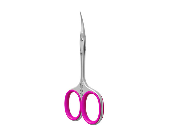Изображение 2 Ножницы для кутикулы профессиональные Staleks Pro Smart 50 Type 3 с розовыми кольцами.