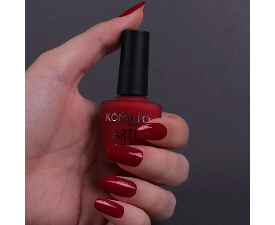 Зображення 2 Лак для нігтів Komilfo ArtiLux 021 темно червоний, емаль, 8 мл, Об'єм (мл, г): 8, Колір: 021