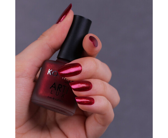 Зображення 2 Лак для нігтів Komilfo ArtiLux 024 бургунді, з мікроблеском, 8 мл, Об'єм (мл, г): 8, Колір: 024