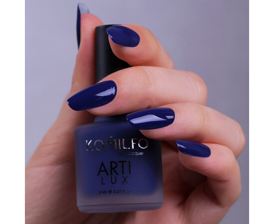 Зображення 2 Лак для нігтів Komilfo ArtiLux 026 темно-синій, емаль, 8 мл, Об'єм (мл, г): 8, Колір: 026
