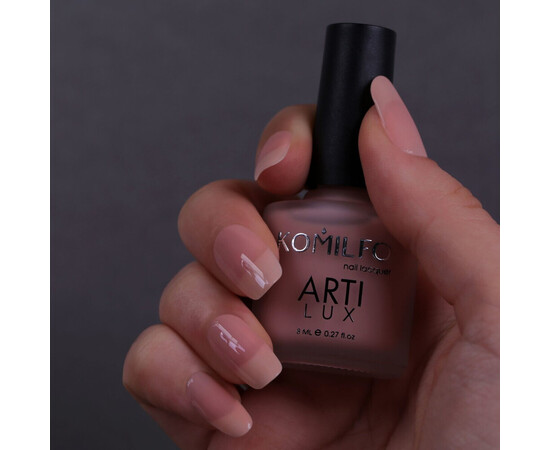 Зображення 2 Лак для нігтів Komilfo ArtiLux 002 рожевий, напівпрозорий для френча, емаль, 8 мл, Об'єм (мл, г): 8, Колір: 002