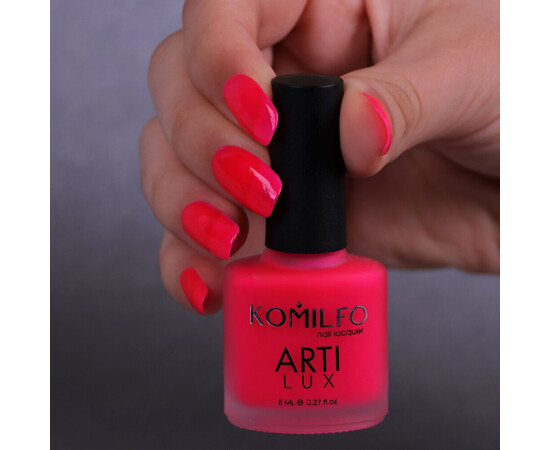 Зображення 2 Лак для нігтів Komilfo ArtiLux 030 яскравий рожевий, неон, 8 мл, Об'єм (мл, г): 8, Колір: 030
