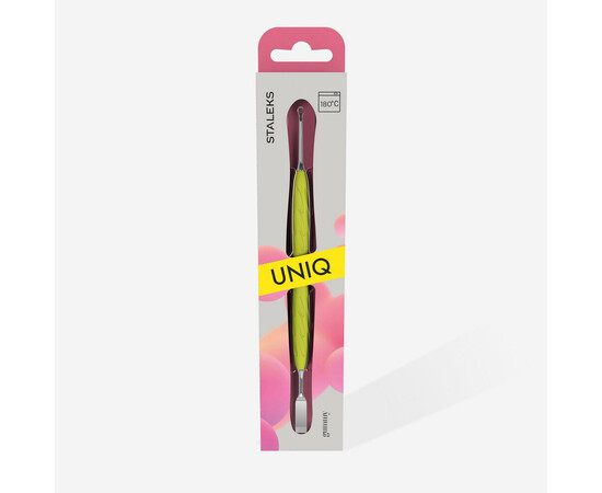 Зображення 4 Лопатка манікюрна з силіконовою ручкою Staleks Pro Gummy Uniq 11 Type 1 (пушер плоский прямий + кільце)