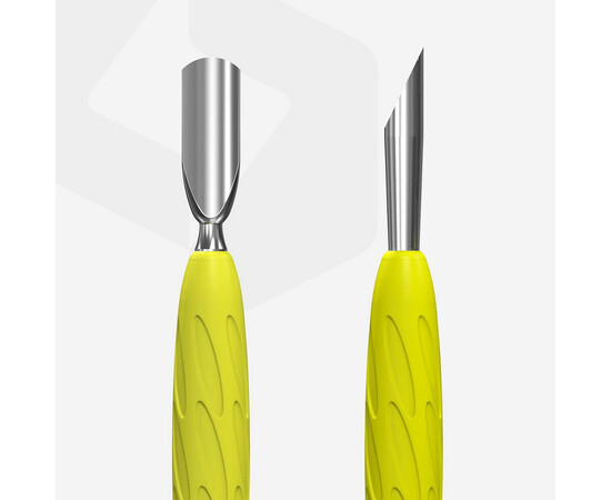 Изображение 3 Лопатка маникюрная с силиконовой ручкой Staleks Pro Gummy Uniq 10 Type 2 (округлый пушер узкий + скошенный пушер)