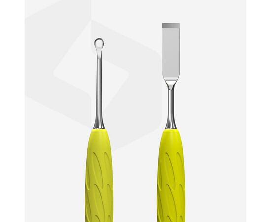 Зображення 3 Лопатка манікюрна з силіконовою ручкою Staleks Pro Gummy Uniq 11 Type 1 (пушер плоский прямий + кільце)