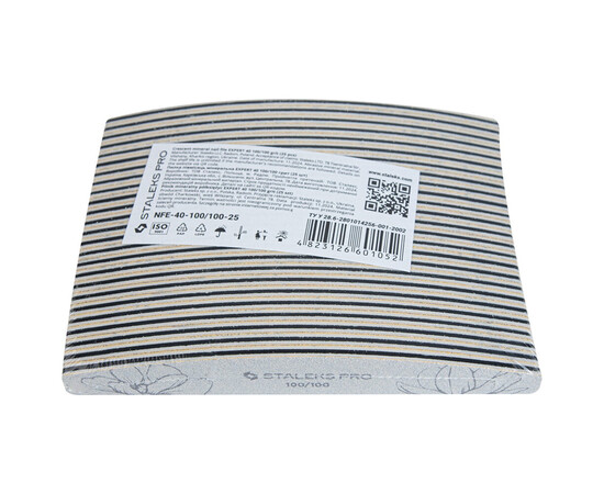 Изображение 5 Пилка для ногтей минеральная Staleks Pro Expert 40 полумесяц 100/100 грит, 25 шт