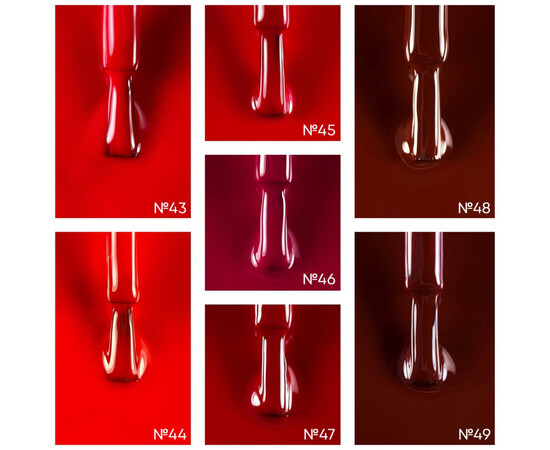 Зображення 6 Гель-лак Touch Basic collection 49 бордовый, 9 мл, Об'єм (мл, г): 9, Колір: 49