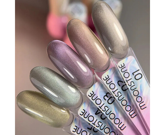 Изображение 4 Гель-лак кошачий глаз Toki Toki Moonstone MS02 розовый, 5 мл, Объем (мл, г): 5, Цвет: 02