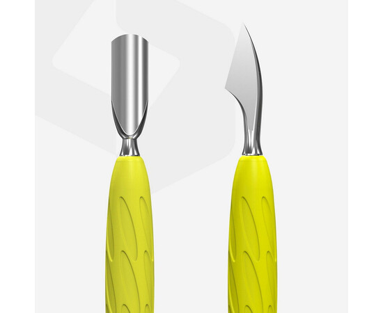 Изображение 3 Лопатка маникюрная с силиконовой ручкой Staleks Pro Gummy Uniq 10 Type 3 (пушер округлый узкий + топорик)