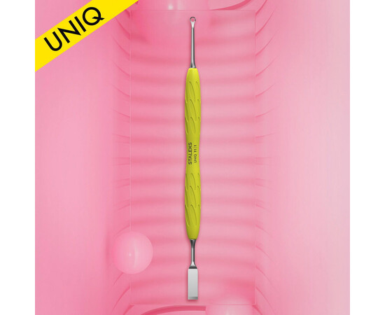 Зображення 2 Лопатка манікюрна з силіконовою ручкою Staleks Pro Gummy Uniq 11 Type 1 (пушер плоский прямий + кільце)