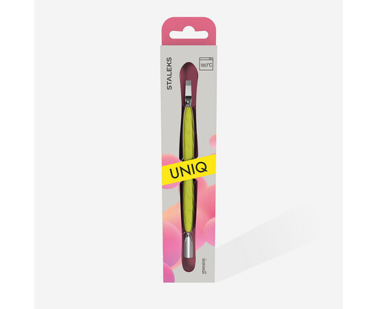 Изображение 4 Лопатка маникюрная с силиконовой ручкой Staleks Pro Gummy Uniq 10 Type 5 (пушер округлый узкий + лопасть широкая прямая)