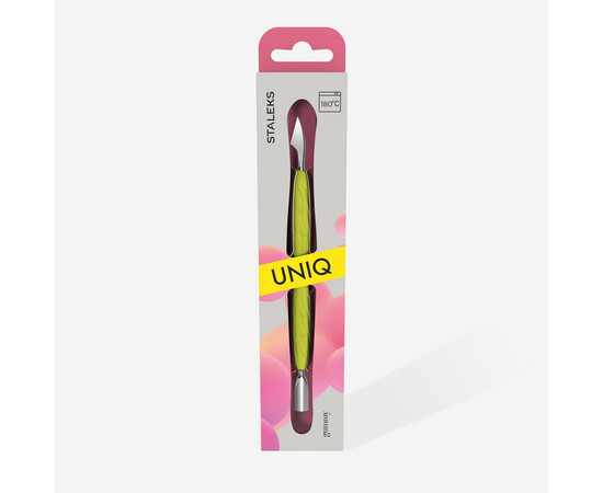 Изображение 4 Лопатка маникюрная с силиконовой ручкой Staleks Pro Gummy Uniq 10 Type 3 (пушер округлый узкий + топорик)