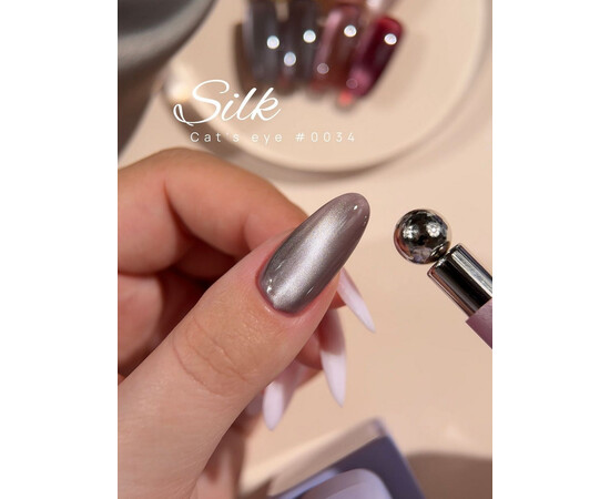 Зображення 4 Гель-лак котяче око DNKa Gel Polish Cat's Eye Silk 0034, 12 мл, Об'єм (мл, г): 12, Колір: 0034
