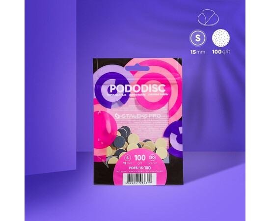 Изображение 3 Сменные файлы для педикюрного диска на мягкой основе Staleks Pro Pododisc S 15 мм / 100 грит, 50 шт