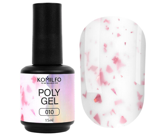 Изображение 2 Жидкий гель с поталью Komilfo PolyGel 010, 15 мл, Объем (мл, г): 15, Цвет: 010